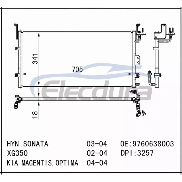 9760638003 Hyundai Sonata 2003-2004 A/C Condenser