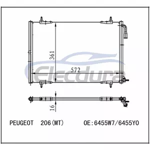 6455.W6 Peugeot 206 2009-2013 A/C Condenser