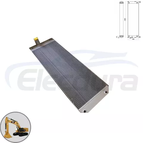 Caterpillar 374F 390F hydraulic oil cooler 539-1527 core view for wholesale suppliers and bulk order distributors.