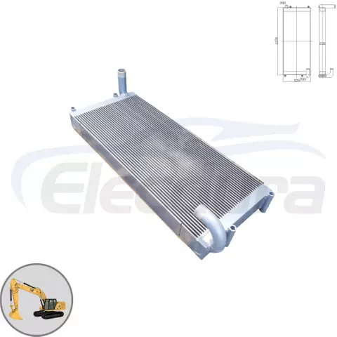 Caterpillar E336GC hydraulic oil cooler 475-6623 core view for wholesale suppliers and bulk order distributors.
