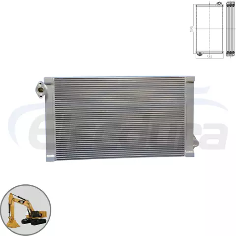 Caterpillar E329D hydraulic oil cooler 245-9208 core view for wholesale suppliers and bulk order distributors.