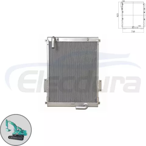 Enfriador de aceite hidr&aacute;ulico de aluminio YN05P00010S002 para excavadora Kobelco SK200-5, suministro mayorista a granel.