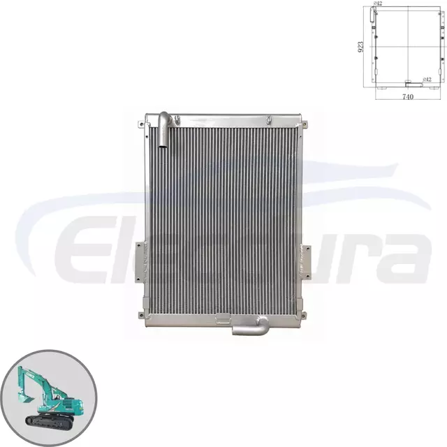 Pendingin oli hidrolik aluminium YN05P00010S002 untuk ekskavator Kobelco SK200-5, pasokan grosir massal.