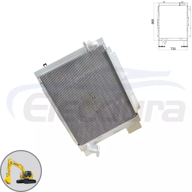Pendingin oli hidrolik Komatsu PC228UU-1 22U-03-11121 tampilan inti untuk pemasok grosir dan distributor pesanan massal.