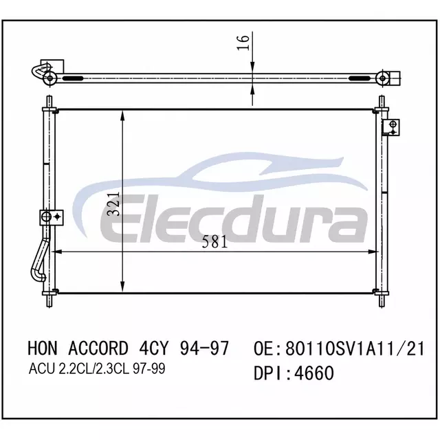 80110SV1A11 Honda Accord 1994-1997 A/C Condenser