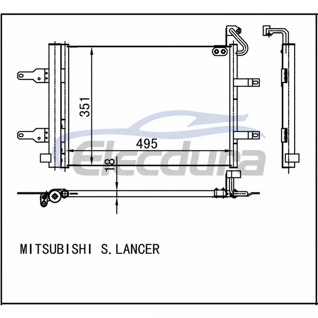 7812A049 Mitsubishi Lancer 2004-2005 A/C Condenser 18mm Core