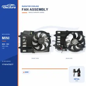 Radiator Cooling Fan Assembly for BMW MINI R53 300W 17101475577 Bulk Supply