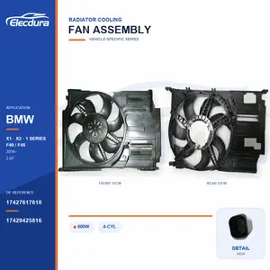 Radiator Cooling Fan Assembly for BMW F49 / F45 600W 17427617610 Bulk Supply