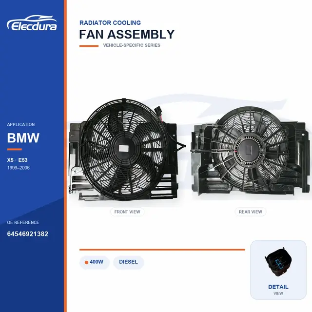 Radiator Cooling Fan Assembly for BMW E53 400W 64546921382 Bulk Supply