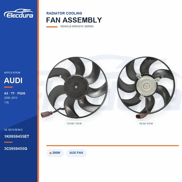 Radiator Cooling Fan for Audi A3 / TT 200W 1K0959455ET Bulk Supply