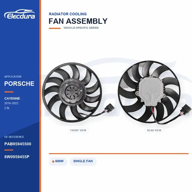 Radiator Cooling Fan for Porsche Cayenne 600W PAB95945500 Bulk Supply