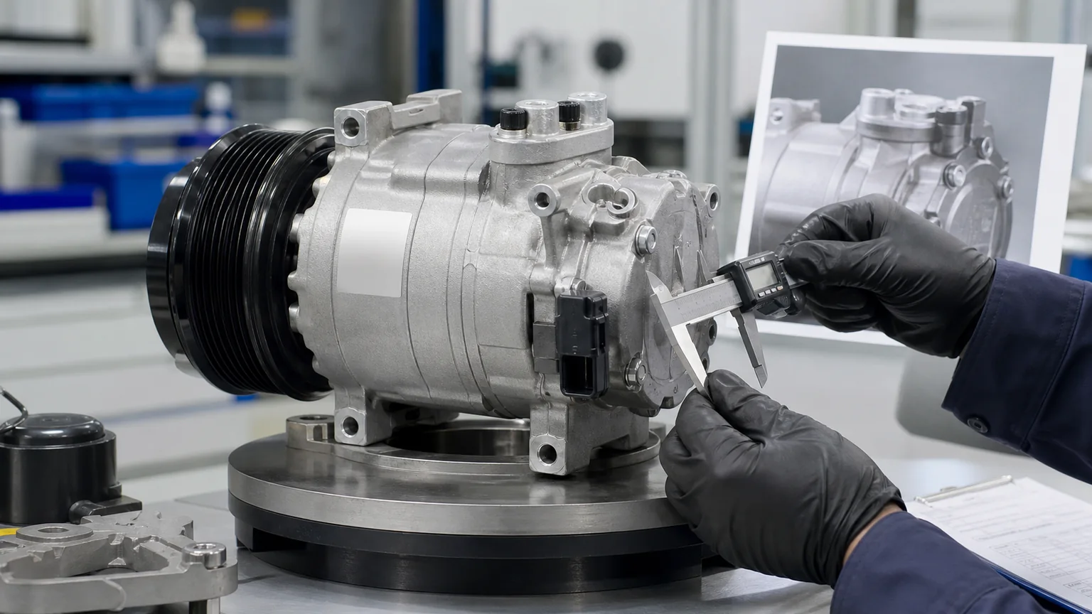 Automotive AC compressor identification and fitment points