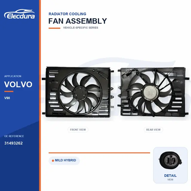 Radiator Cooling Fan Assembly for Volvo V90 / XC60 31493262 Bulk Supply