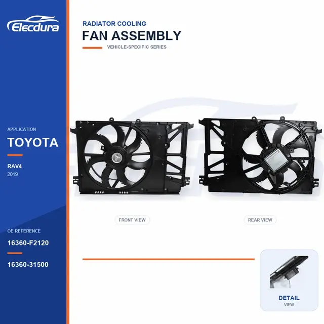 Radiator Cooling Fan Assembly for Toyota RAV4 16360-F2120 Bulk Supply