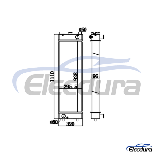 205-03-31110 Komatsu PC200-8 Narrow Version Water Tank Radiator Core