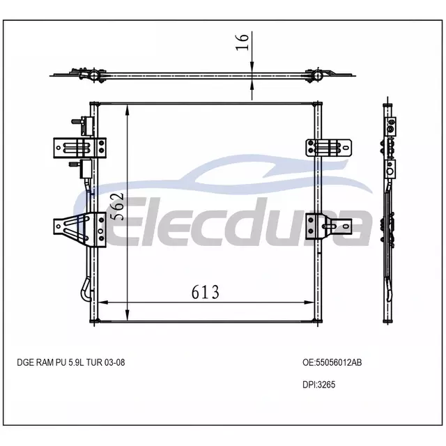 68240781AA Dodge Ram Pu Tur 2003-2008 5.9LA/C kondenz&aacute;tor