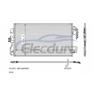 8L8Z19712G Mazda Tribute 2008+ A/C Condenser 16mm Core