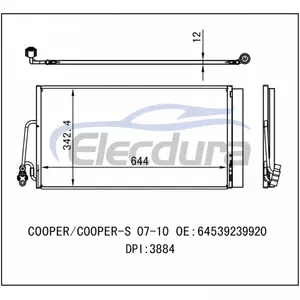 6453.6.941.084 MINI Cooper 2007-2010 A/C Condenser with Drier