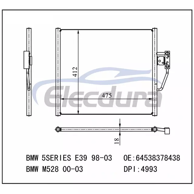 8.378.438 BMW 5 Series E39 1998-2003 A/C Condenser