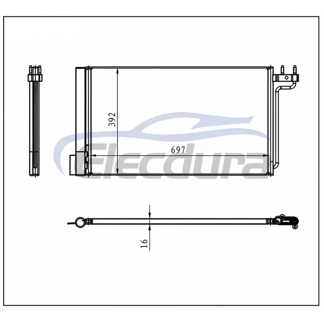1684204 Ford Focus Pfc 2012-2013 2.0L A/C Condenser 16mm Core