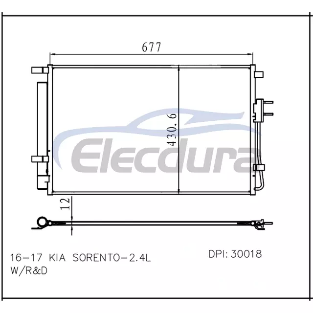 97606C6550 Kia Sorento 2016-2017 2.4L A/C Condenser