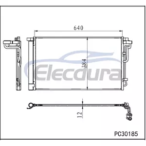 97606M7000 Kia Forte. 2019-2021 2.0l A/C Condensator 12mm Core