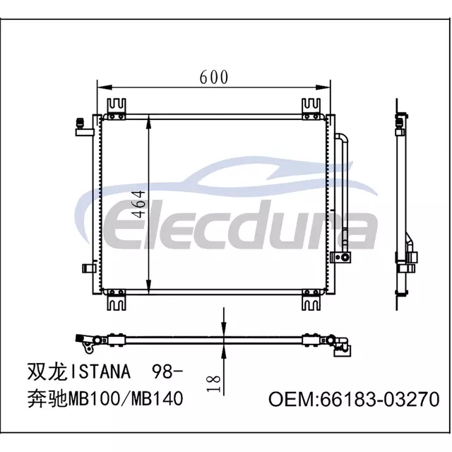6618303270 SsangYong Istana 1998-present A/C Condenser