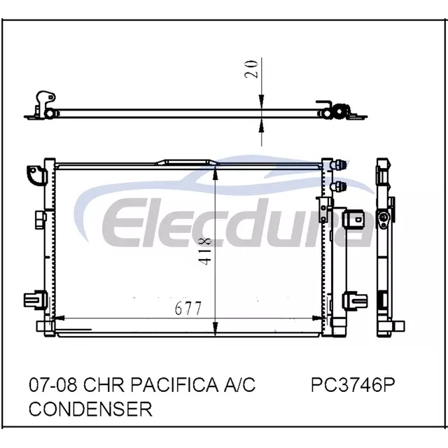 68002779AA Chevrolet Chr Pacifica 2007-2008 A/C Condenser