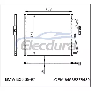 64538378439 BMW 7er E38 1994–2001 Klimakondensator