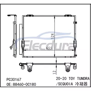 884600C180 Toyota Toy Tundra 2020+ 5.7L A/C Condenser Assembly