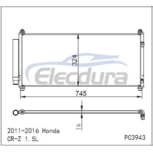 80110TM8A01 Honda Da Insight 2010-2013 1.3L A/C Condenser