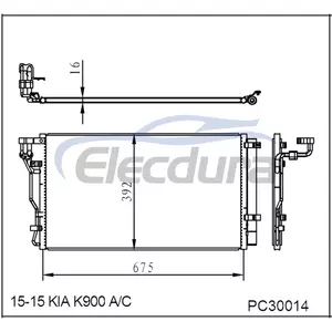 976063T000 Kia K900 2015-2016 Ansamblu condensator A/C