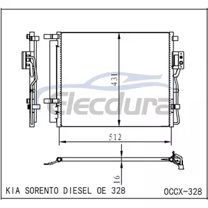 97606-2B700 Hyundai Santa Fe 2006+ 2.2D A/C Condenser Assembly 16mm Core