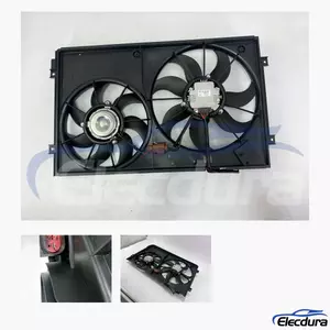 Volkswagen Golf, Jetta, GTI, CC, Eos, Passat, Tiguan, Sestava ventil&aacute;toru chladiče Beetle 1K0121207BB pro...
