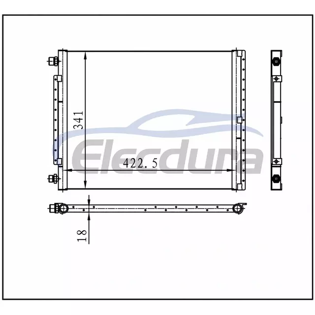 Universal A/C Condenser 422.5 &times; 341 &times; 18 mm