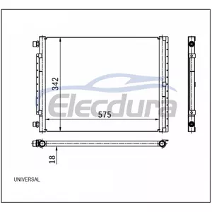 Universal A/C Condenser 575 &times; 342 &times; 18 mm