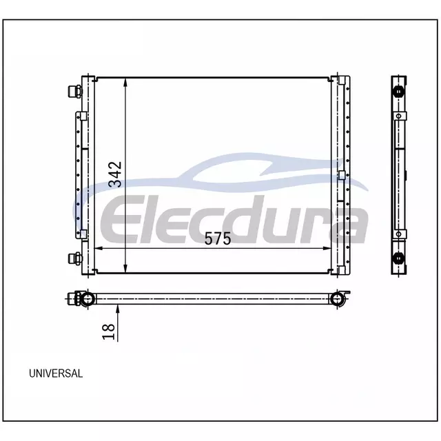 Universal A/C Condenser 575 &times; 342 &times; 18 mm