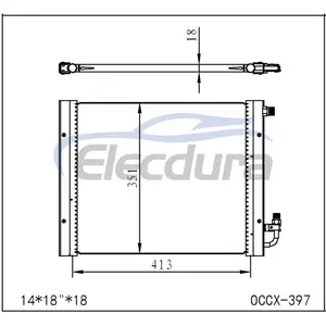 Universal A/C Condenser 14" &times; 18" Inch with 18 mm Core