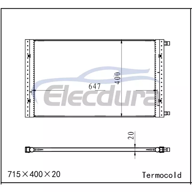 Universal A/C Condenser 715 &times; 400 &times; 20 mm