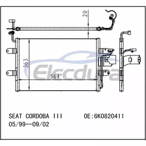6K0820411 SEAT Cordoba III 2002+ A/C Condenser