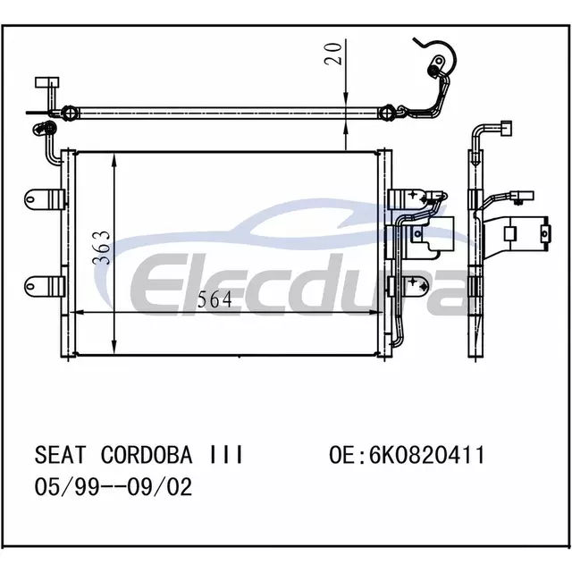 6K0820411 SEAT Cordoba III 2002+ A/C Condenser