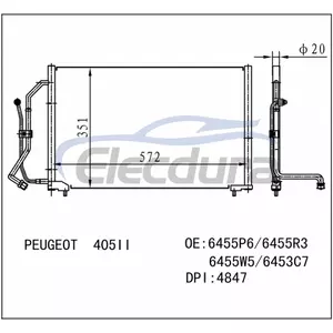 6455.R3 Peugeot 405 1989-1992 A/C Condenser