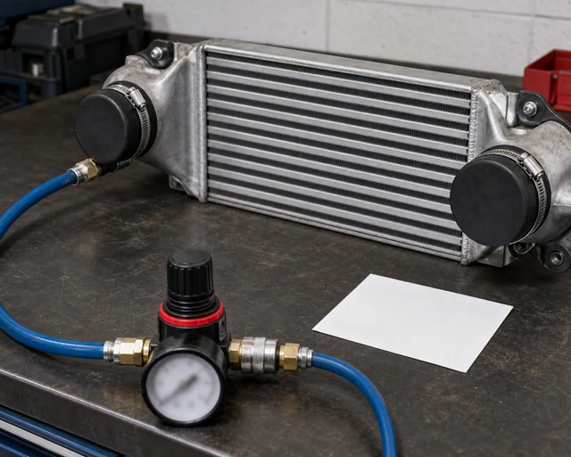 Configura&ccedil;&atilde;o de teste de press&atilde;o de porta tampada do refrigerador de ar de admiss&atilde;o com regulador e sa&iacute;da de entrada selada