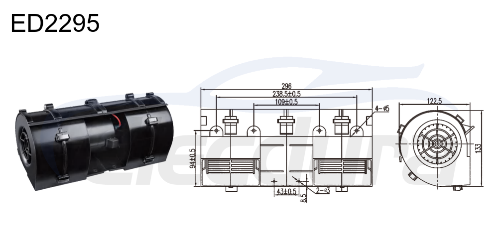27V 270W HVAC blower motor for HOWO, 800m&sup3;/h airflow