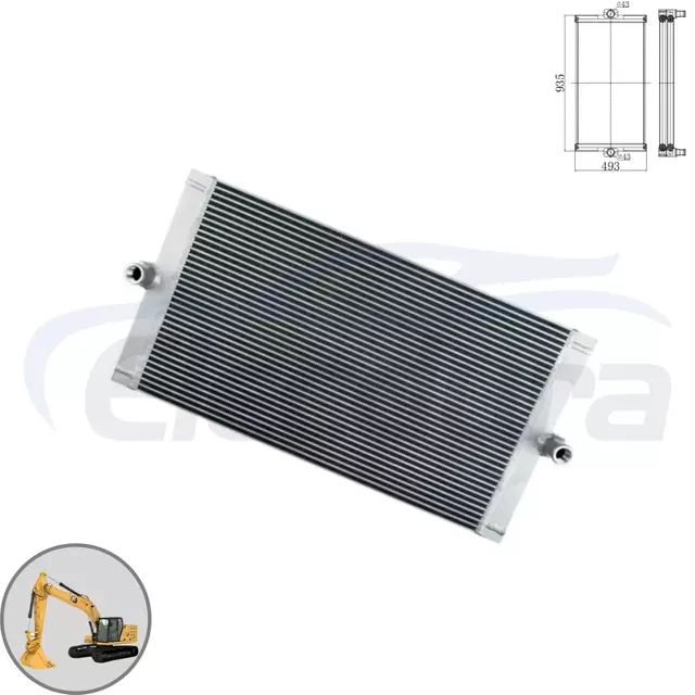 Caterpillar E320C hydraulic oil cooler 265-3563 core view for wholesale suppliers and bulk order distributors.