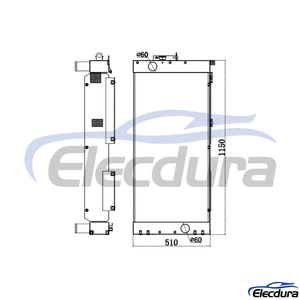 1BQ8-40030 Hyundai R305-9T Water Tank Radiator