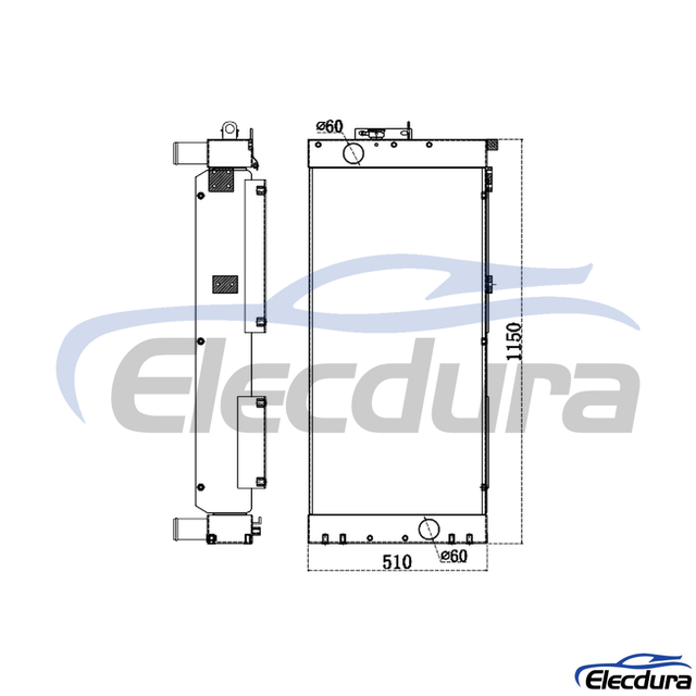 1BQ8-40030 Hyundai R305-9T Water Tank Radiator