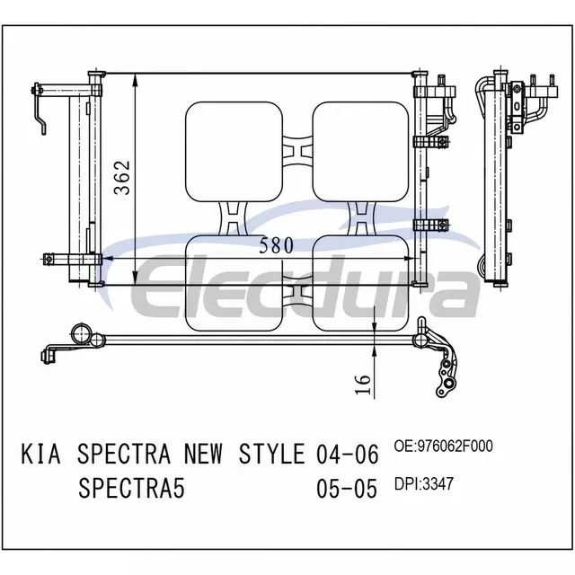 976062F000 Kia Spectra 2004-2006 A/C Condenser