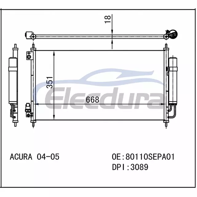 80110SEPA01 Honda Acu Tl 2004-2008 A/C Condenser