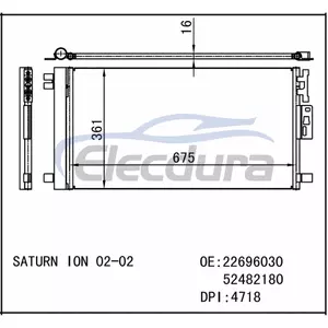 22696030 Saturn Ion 2003 A/C Condenser Assembly